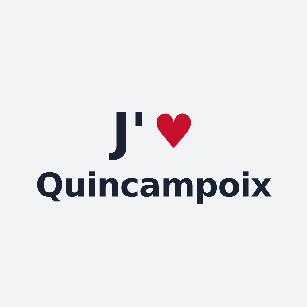 Poster personnalisé Quincampoix — design « J'aime Quincampoix » imprimé sur le poster