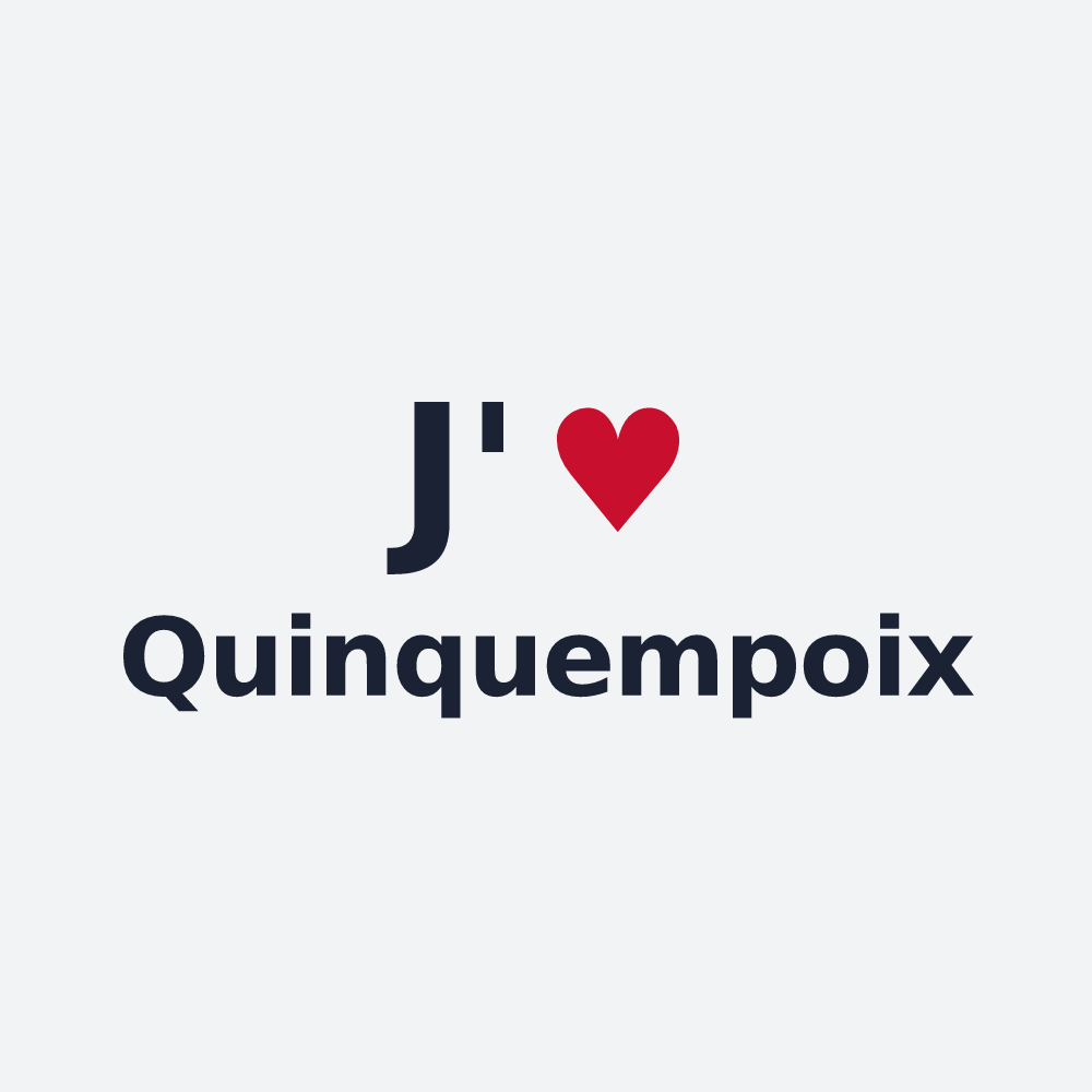 Poster personnalisé Quinquempoix — design « J'aime Quinquempoix » imprimé sur le poster
