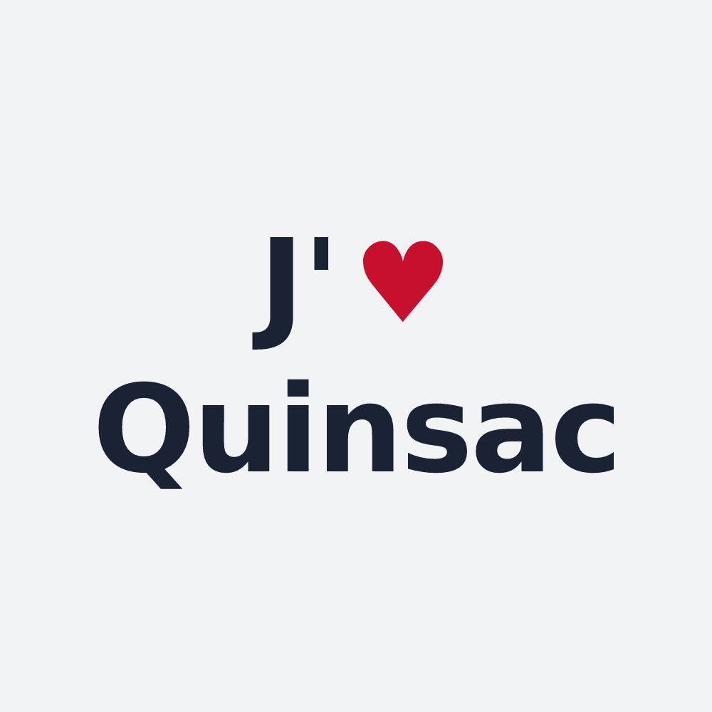 Poster personnalisé Quinsac — design « J'aime Quinsac » imprimé sur le poster