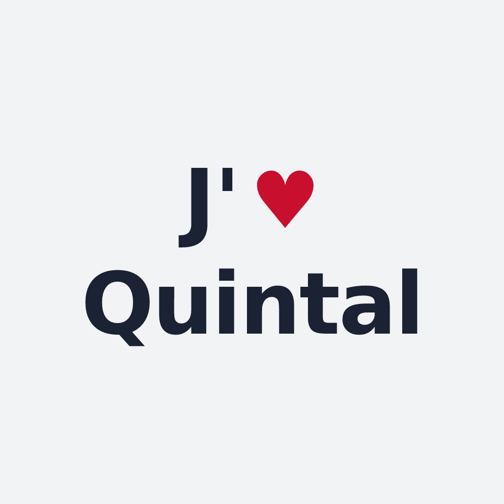 Poster personnalisé Quintal — design « J'aime Quintal » imprimé sur le poster