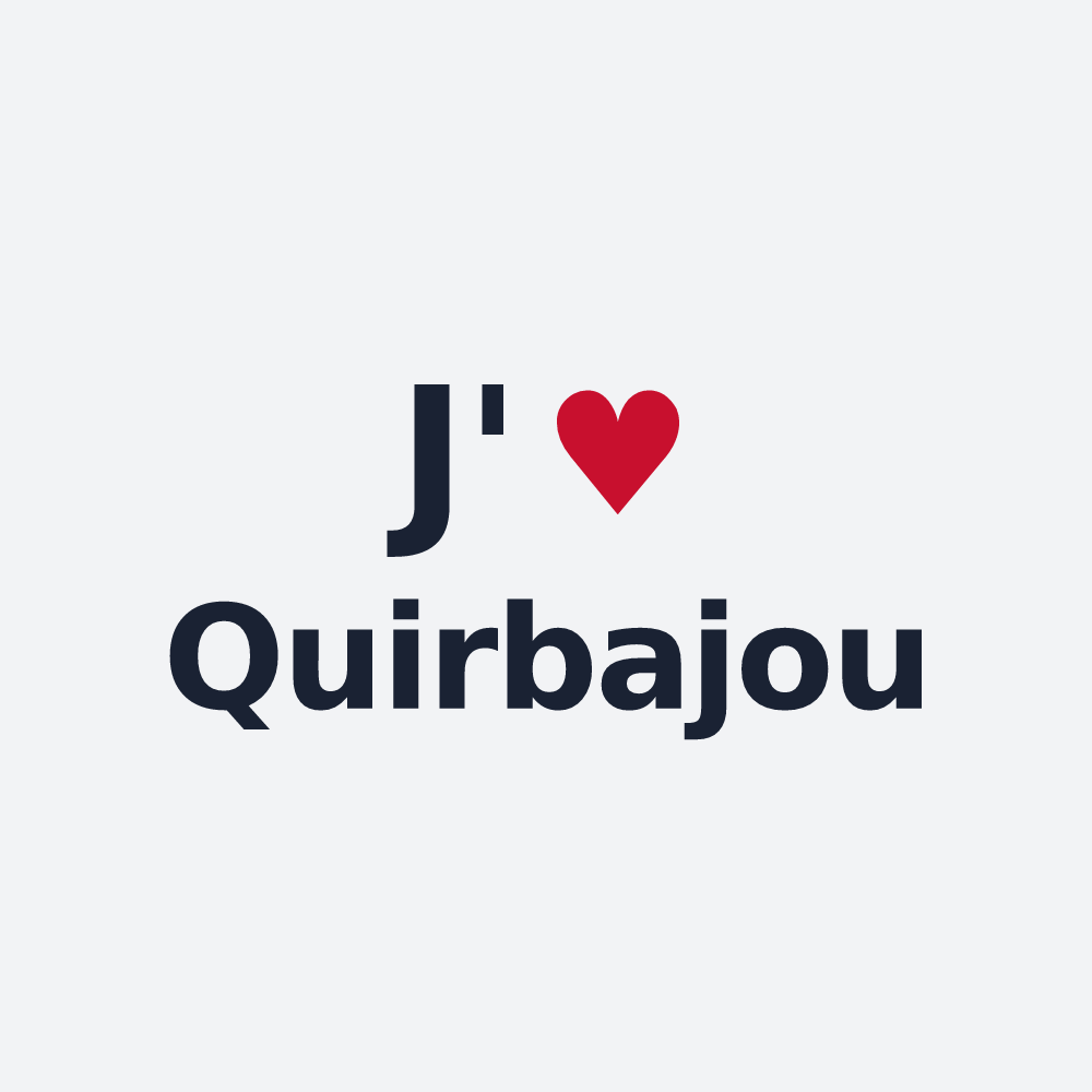 Poster personnalisé Quirbajou — design J'aime Quirbajou