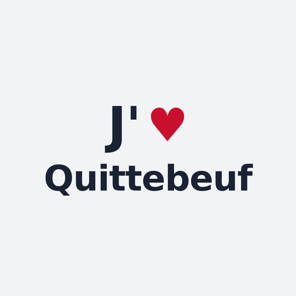 Poster personnalisé Quittebeuf — design J'aime Quittebeuf