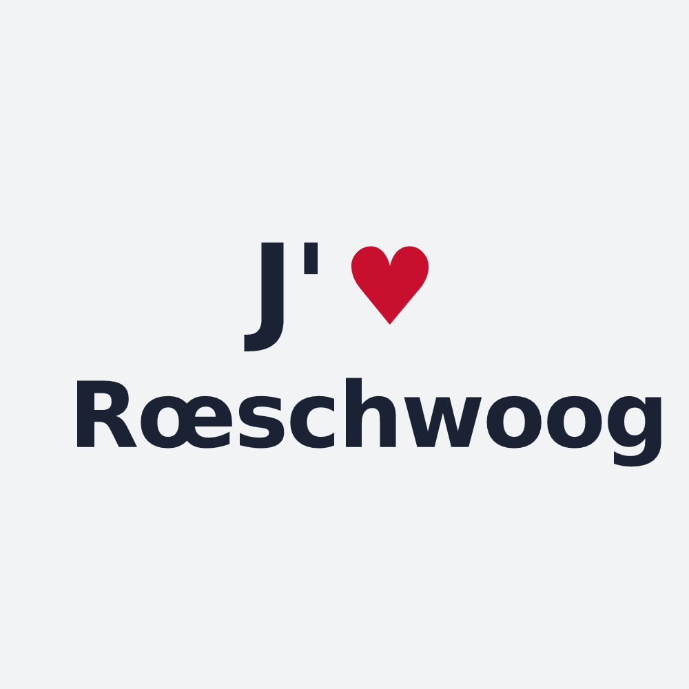 Poster personnalisé Rœschwoog — design J'aime Rœschwoog