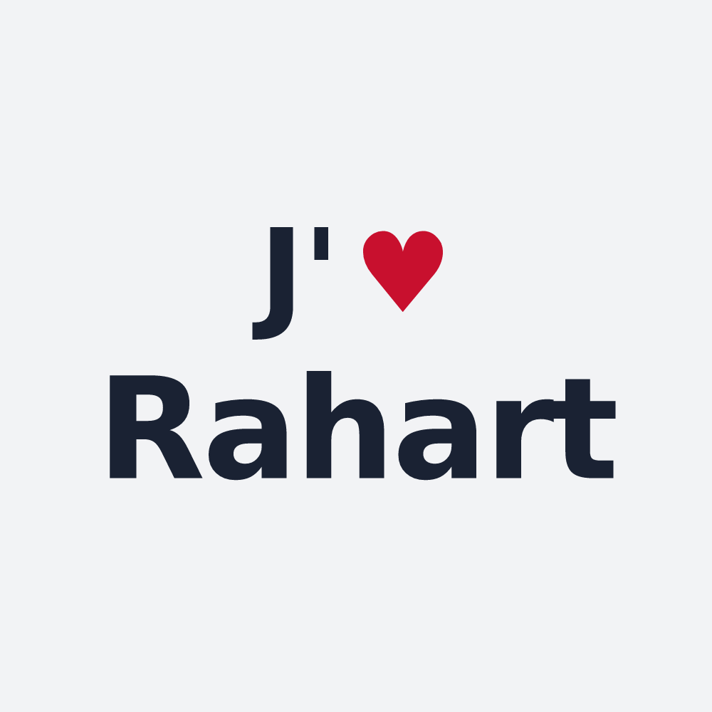 Poster personnalisé Rahart — design « J'aime Rahart » imprimé sur le poster
