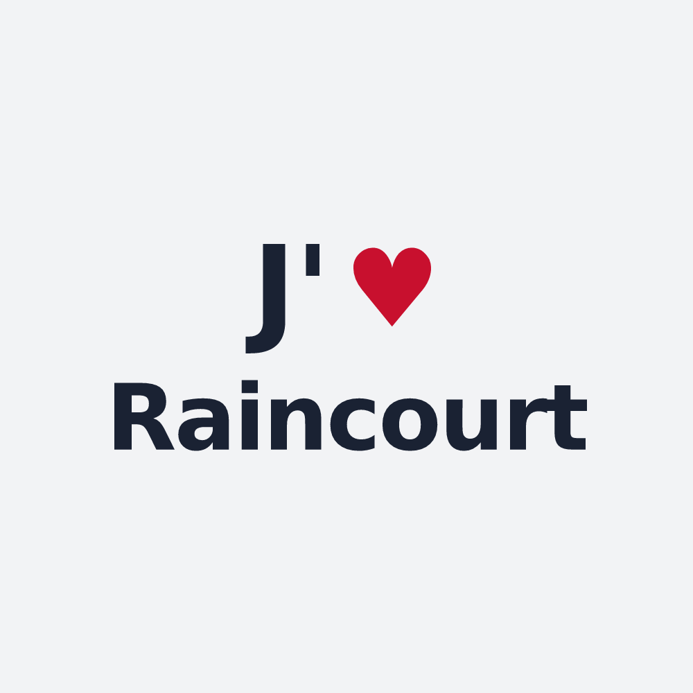 Poster personnalisé Raincourt — design « J'aime Raincourt » imprimé sur le poster