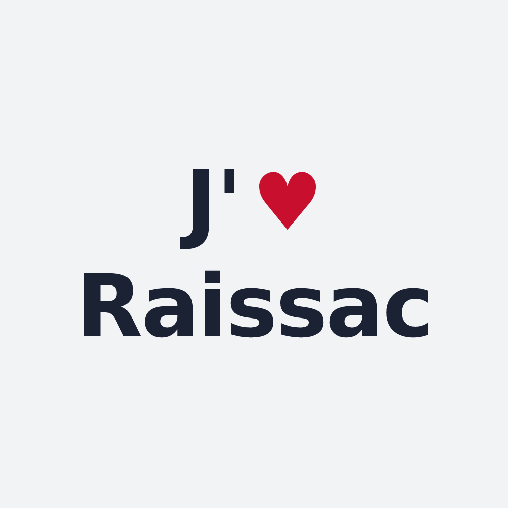 Poster personnalisé Raissac — design J'aime Raissac