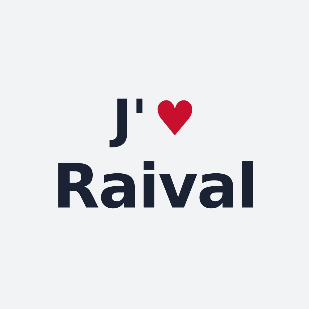 Poster personnalisé Raival — design « J'aime Raival » imprimé sur le poster
