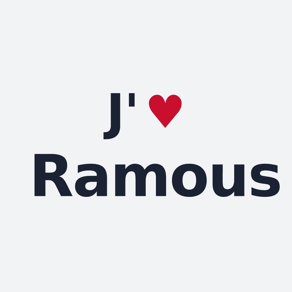 Poster personnalisé Ramous — design « J'aime Ramous » imprimé sur le poster