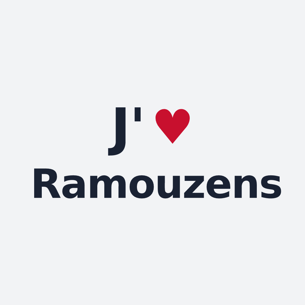 Poster personnalisé Ramouzens — design « J'aime Ramouzens » imprimé sur le poster