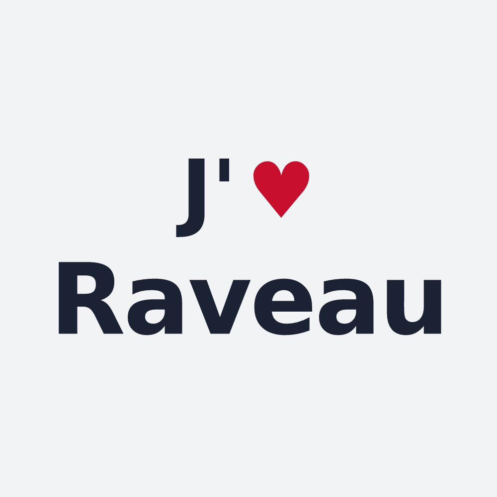 Poster personnalisé Raveau — design J'aime Raveau