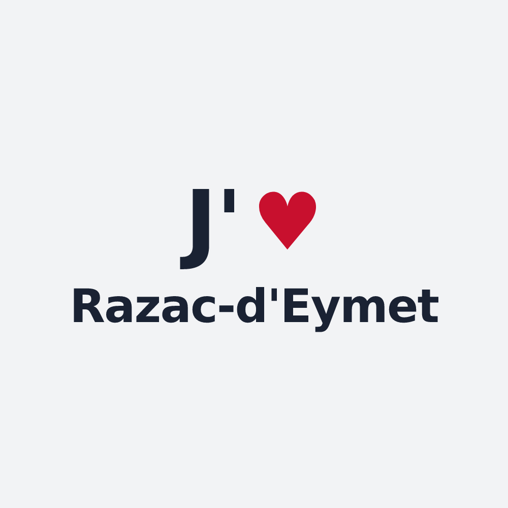 Poster personnalisé Razac-d'Eymet — design J'aime Razac-d'Eymet