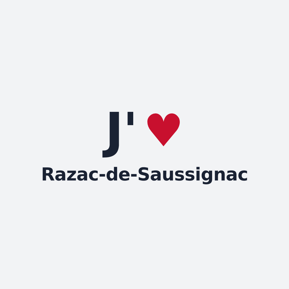 Poster personnalisé Razac-de-Saussignac — design J'aime Razac-de-Saussignac