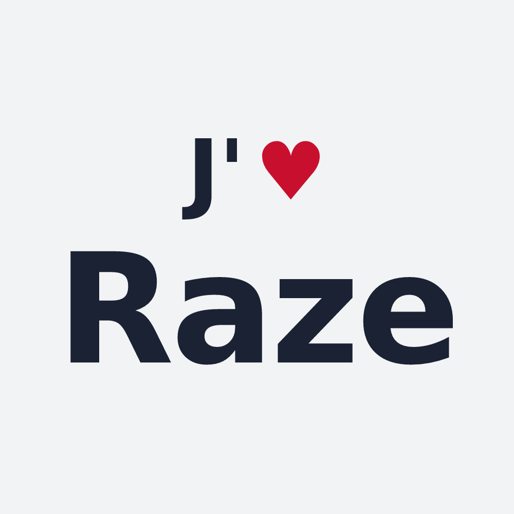 Poster personnalisé Raze — design J'aime Raze