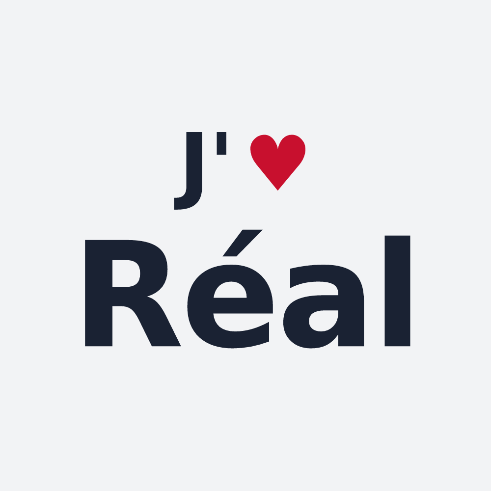 Poster personnalisé Réal — design J'aime Réal