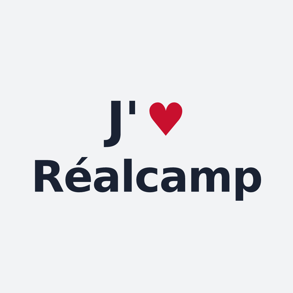 Poster personnalisé Réalcamp — design J'aime Réalcamp