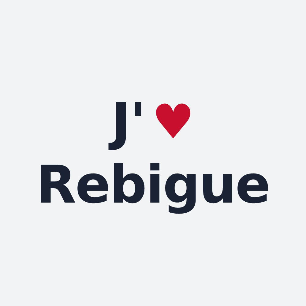 Poster personnalisé Rebigue — design J'aime Rebigue