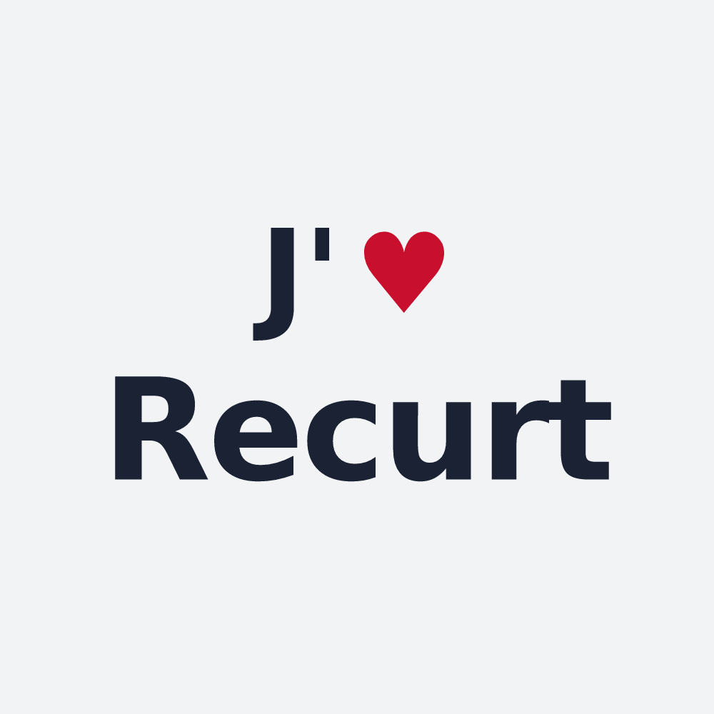 Poster personnalisé Recurt — design J'aime Recurt