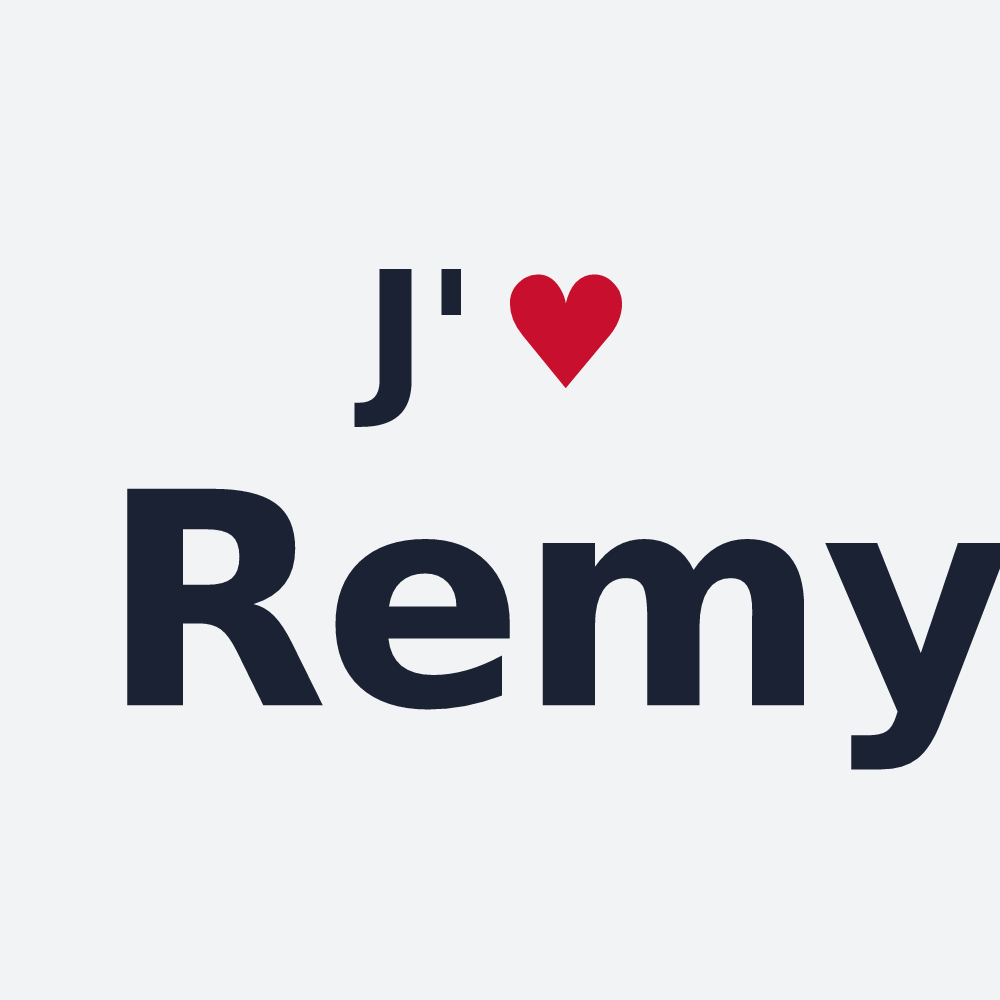 Poster personnalisé Remy — design « J'aime Remy » imprimé sur le poster