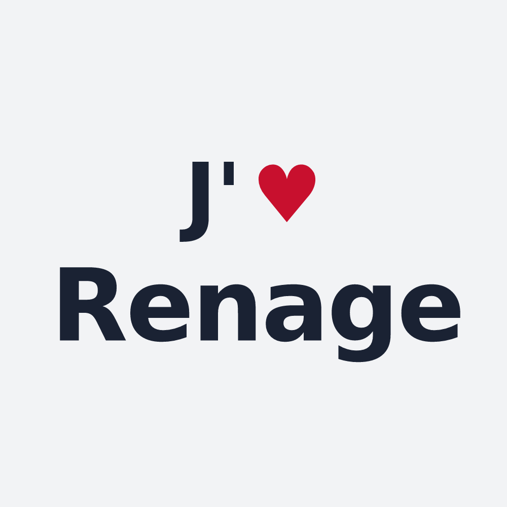 Poster personnalisé Renage — design « J'aime Renage » imprimé sur le poster