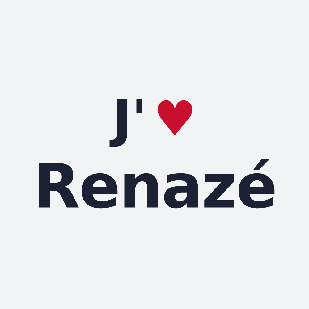 Poster personnalisé Renazé — design « J'aime Renazé » imprimé sur le poster