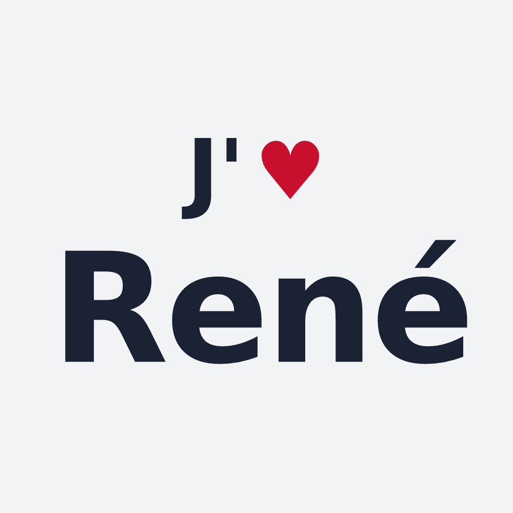 Poster personnalisé René — design « J'aime René » imprimé sur le poster