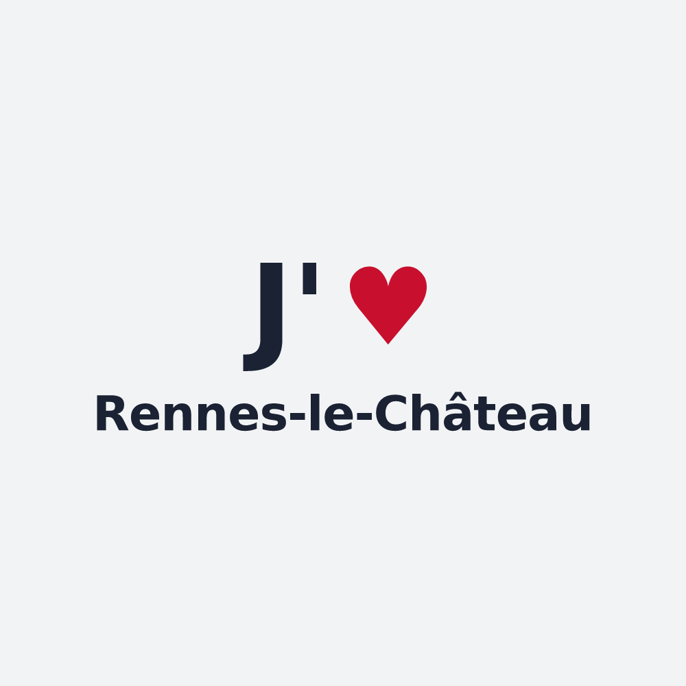 Poster personnalisé Rennes-le-Château — design « J'aime Rennes-le-Château » imprimé sur le poster