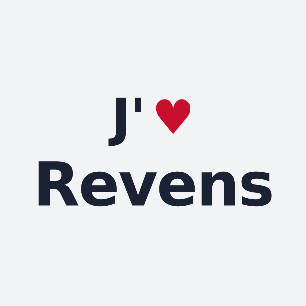 Poster personnalisé Revens — design J'aime Revens