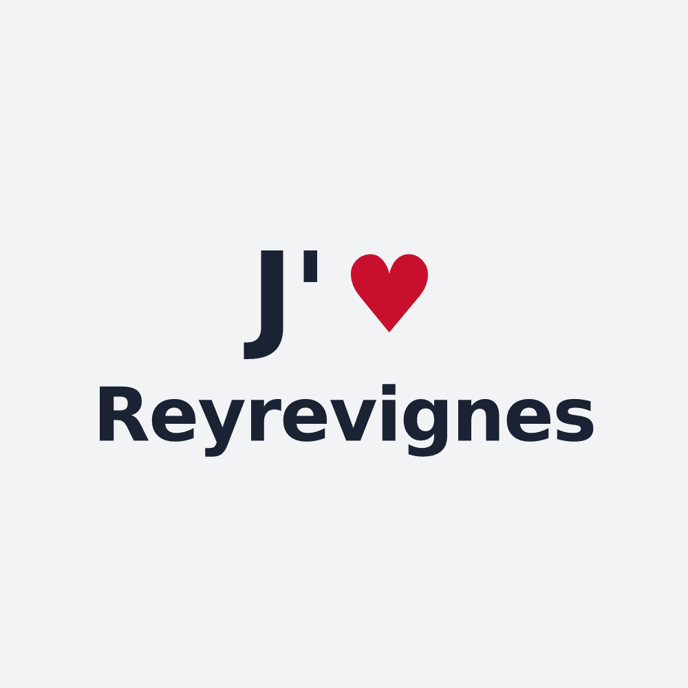 Poster personnalisé Reyrevignes — design « J'aime Reyrevignes » imprimé sur le poster