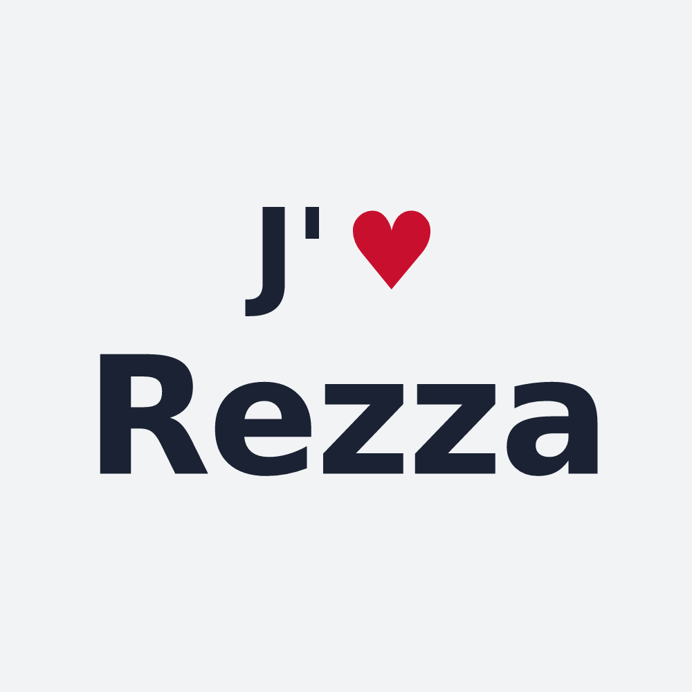 Poster personnalisé Rezza — design J'aime Rezza