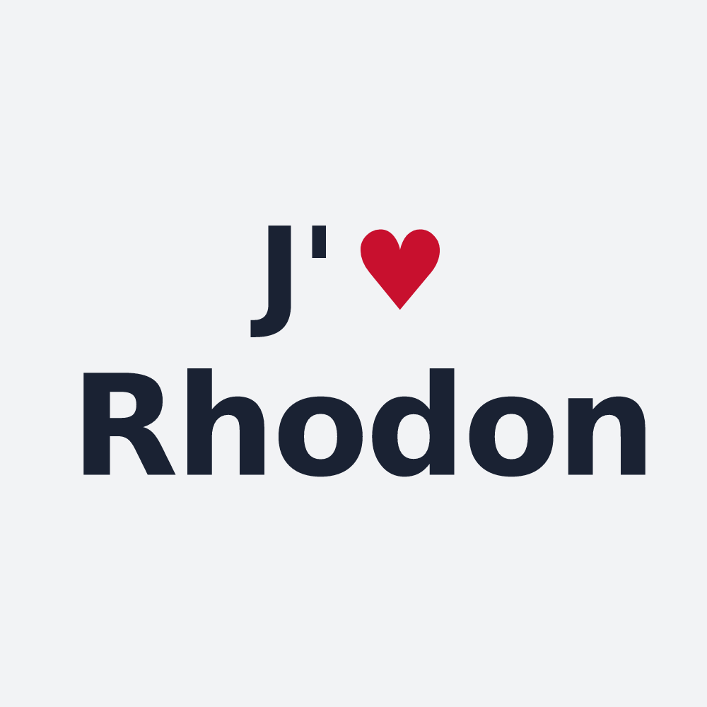 Poster personnalisé Rhodon — design J'aime Rhodon