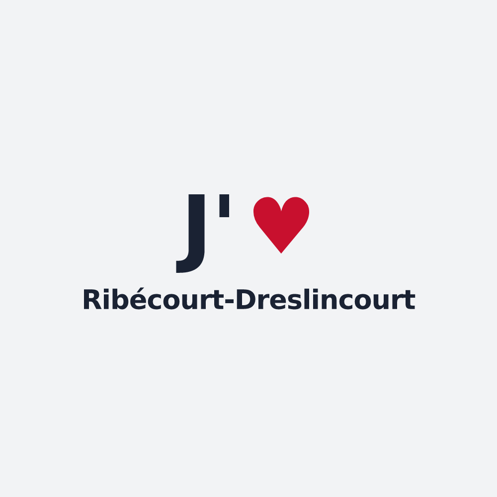 Poster personnalisé Ribécourt-Dreslincourt — design J'aime Ribécourt-Dreslincourt
