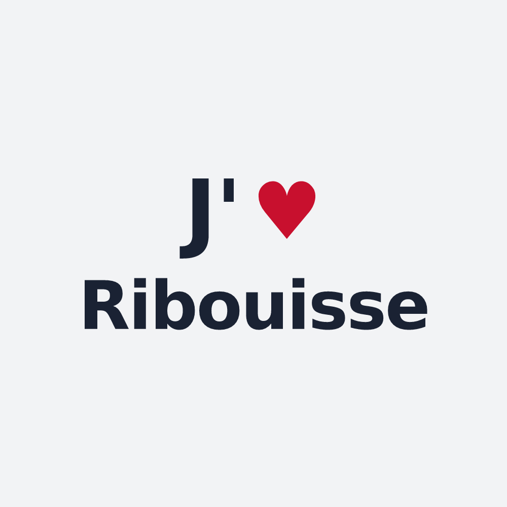 Poster personnalisé Ribouisse — design « J'aime Ribouisse » imprimé sur le poster