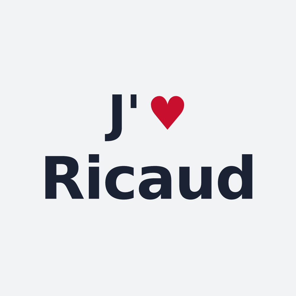 Poster personnalisé Ricaud — design « J'aime Ricaud » imprimé sur le poster