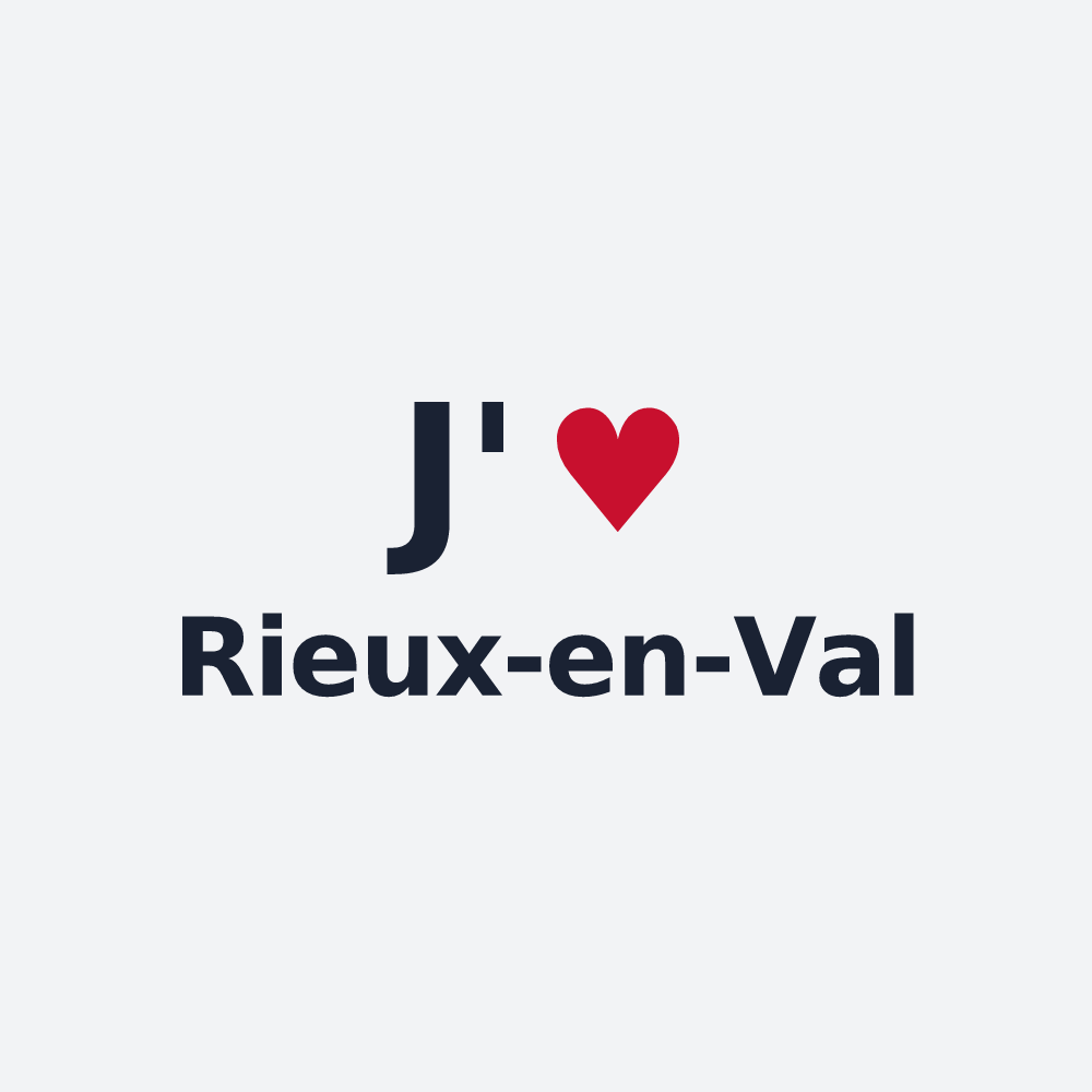 Poster personnalisé Rieux-en-Val — design « J'aime Rieux-en-Val » imprimé sur le poster