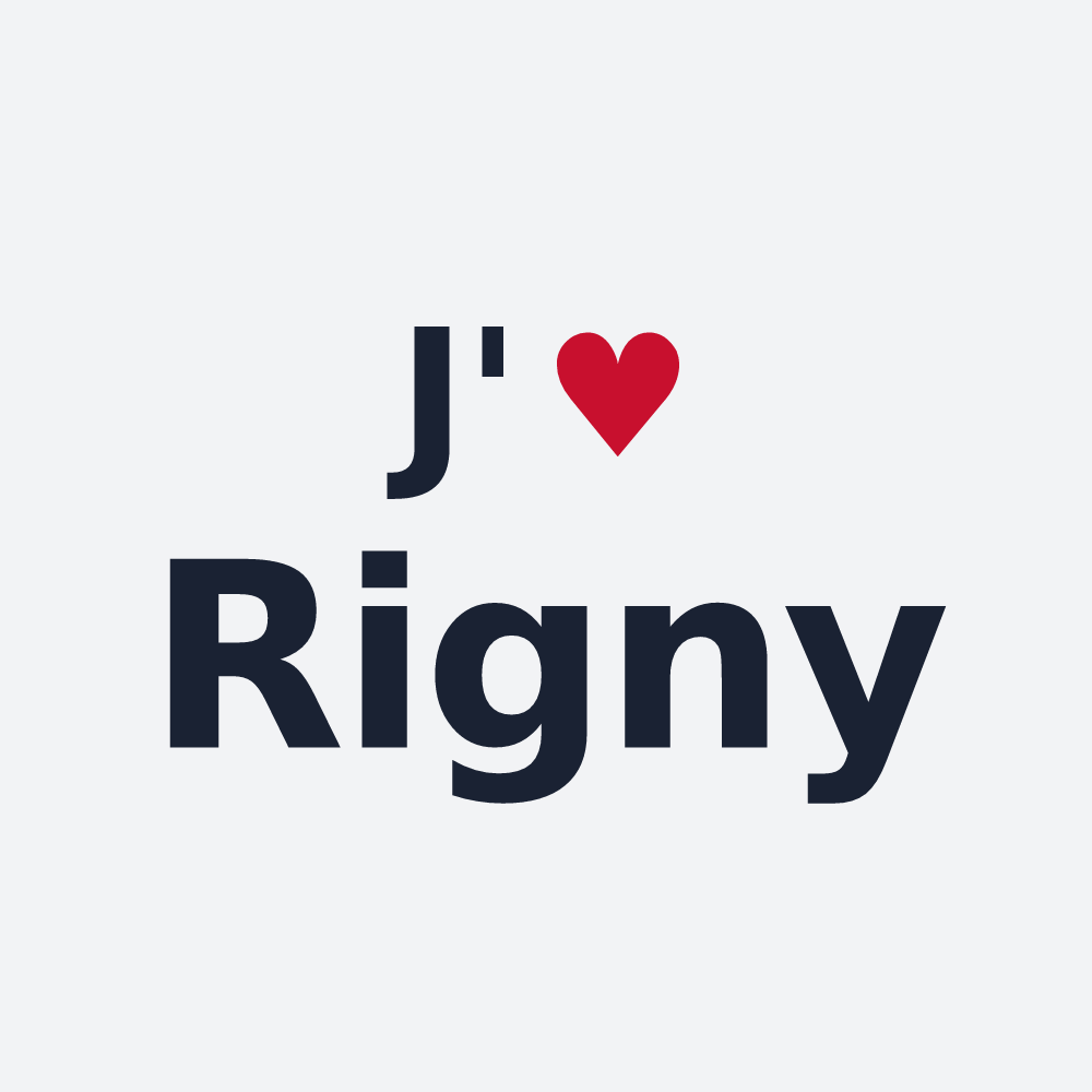 Poster personnalisé Rigny — design « J'aime Rigny » imprimé sur le poster