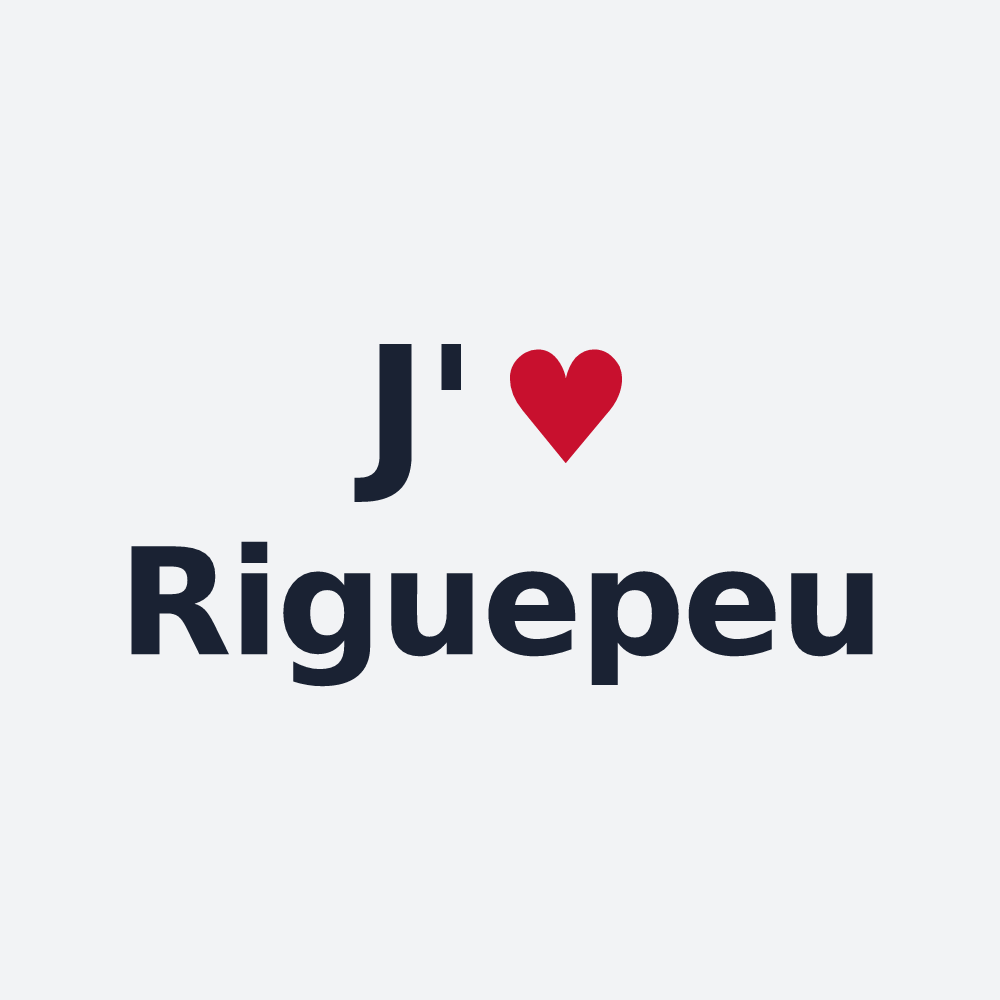 Poster personnalisé Riguepeu — design « J'aime Riguepeu » imprimé sur le poster