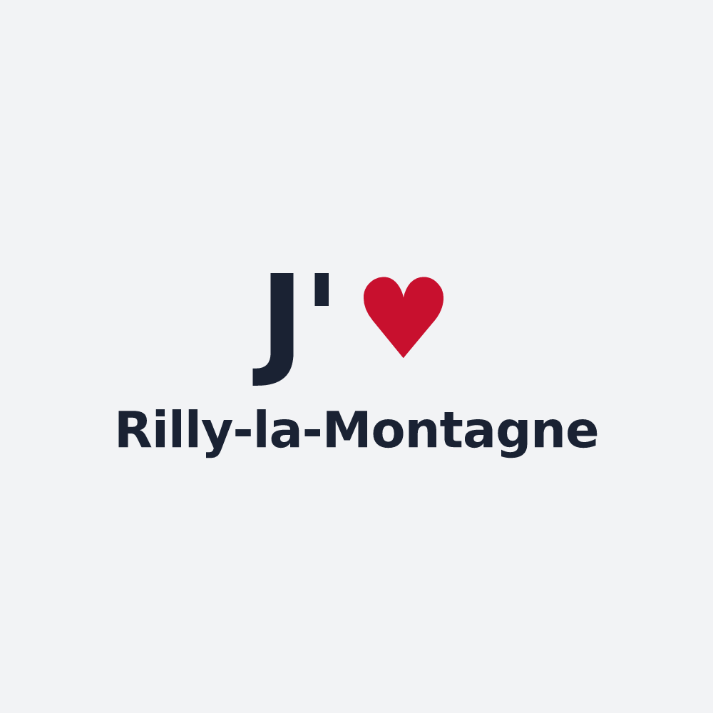 Poster personnalisé Rilly-la-Montagne — design « J'aime Rilly-la-Montagne » imprimé sur le poster