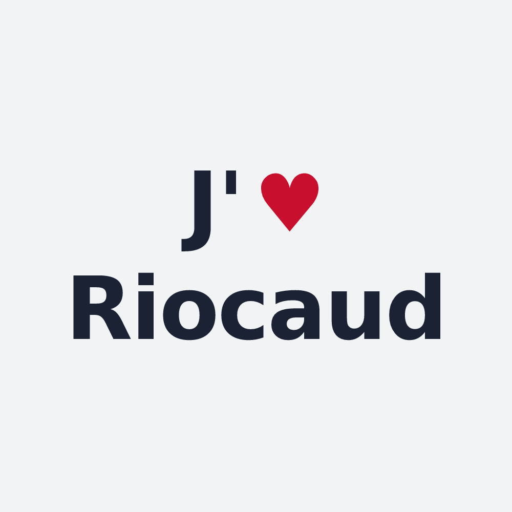 Poster personnalisé Riocaud — design « J'aime Riocaud » imprimé sur le poster