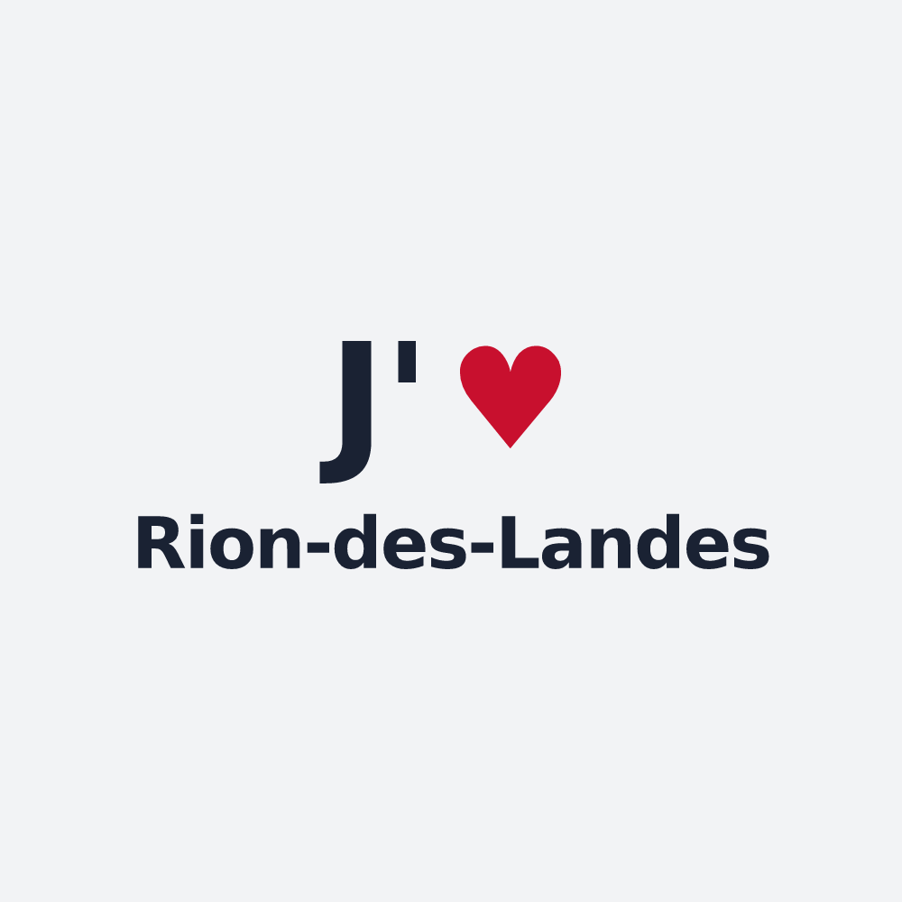 Poster personnalisé Rion-des-Landes — design « J'aime Rion-des-Landes » imprimé sur le poster