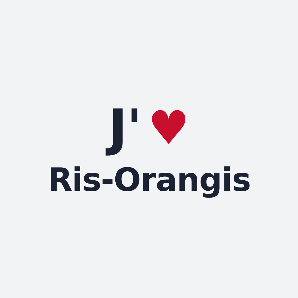 Poster personnalisé Ris-Orangis — design J'aime Ris-Orangis