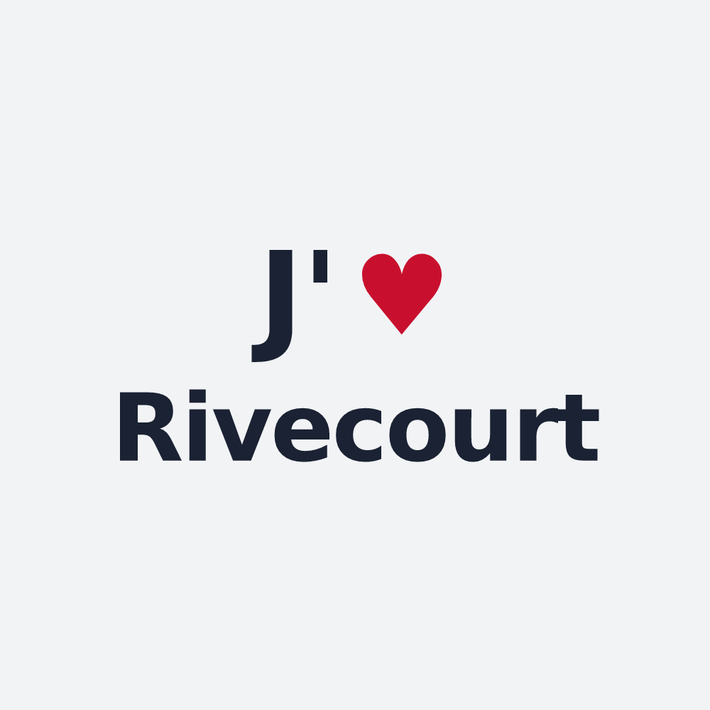 Poster personnalisé Rivecourt — design « J'aime Rivecourt » imprimé sur le poster