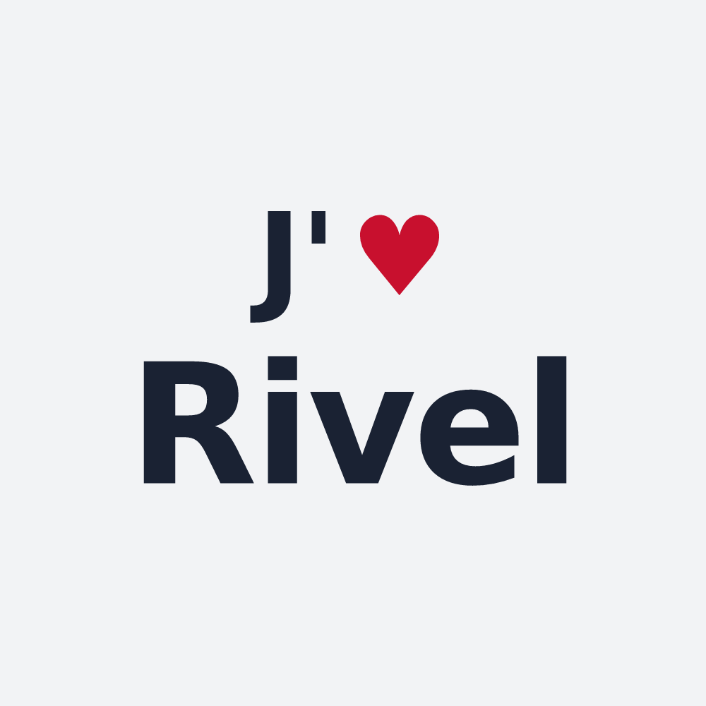 Poster personnalisé Rivel — design « J'aime Rivel » imprimé sur le poster