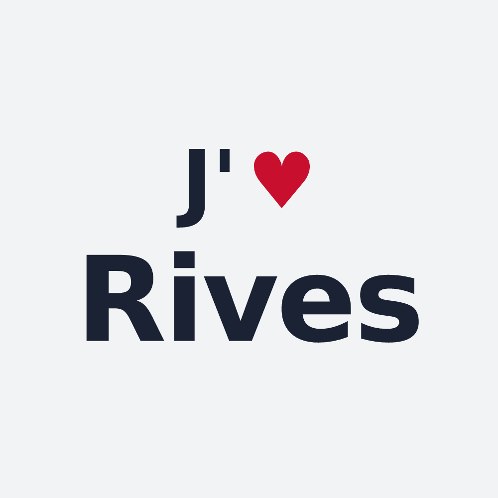 Poster personnalisé Rives — design « J'aime Rives » imprimé sur le poster