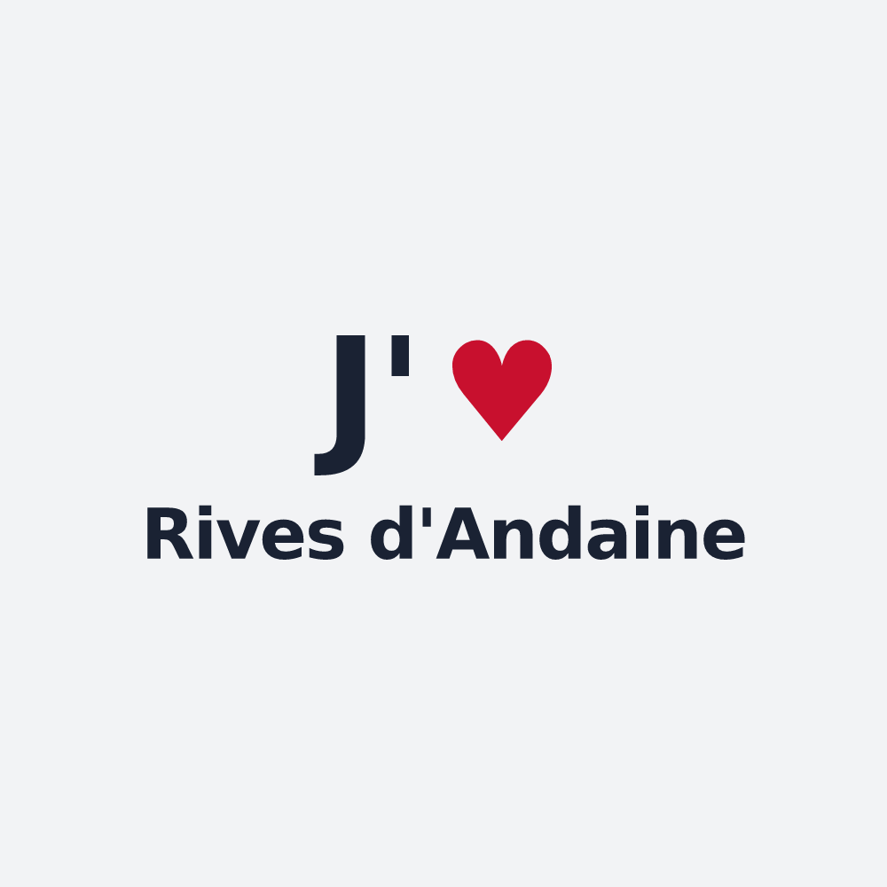 Poster personnalisé Rives d'Andaine — design J'aime Rives d'Andaine