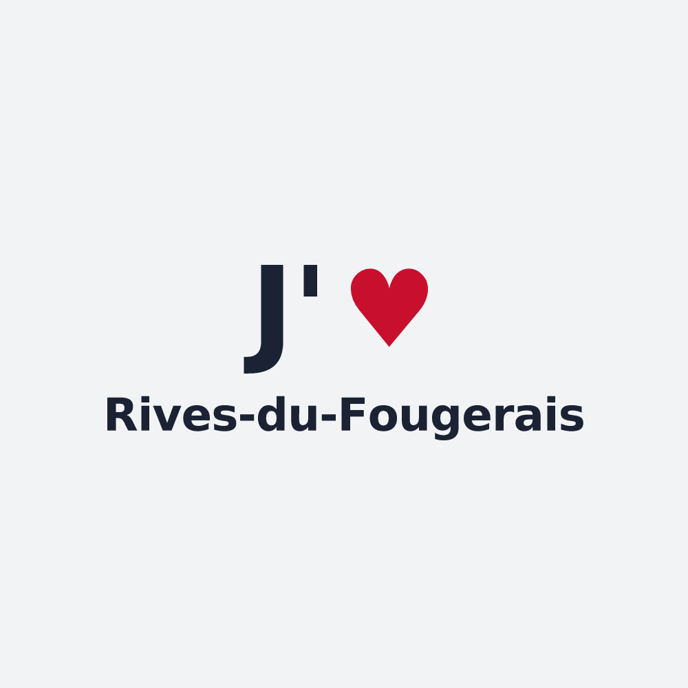 Poster personnalisé Rives-du-Fougerais — design « J'aime Rives-du-Fougerais » imprimé sur le poster