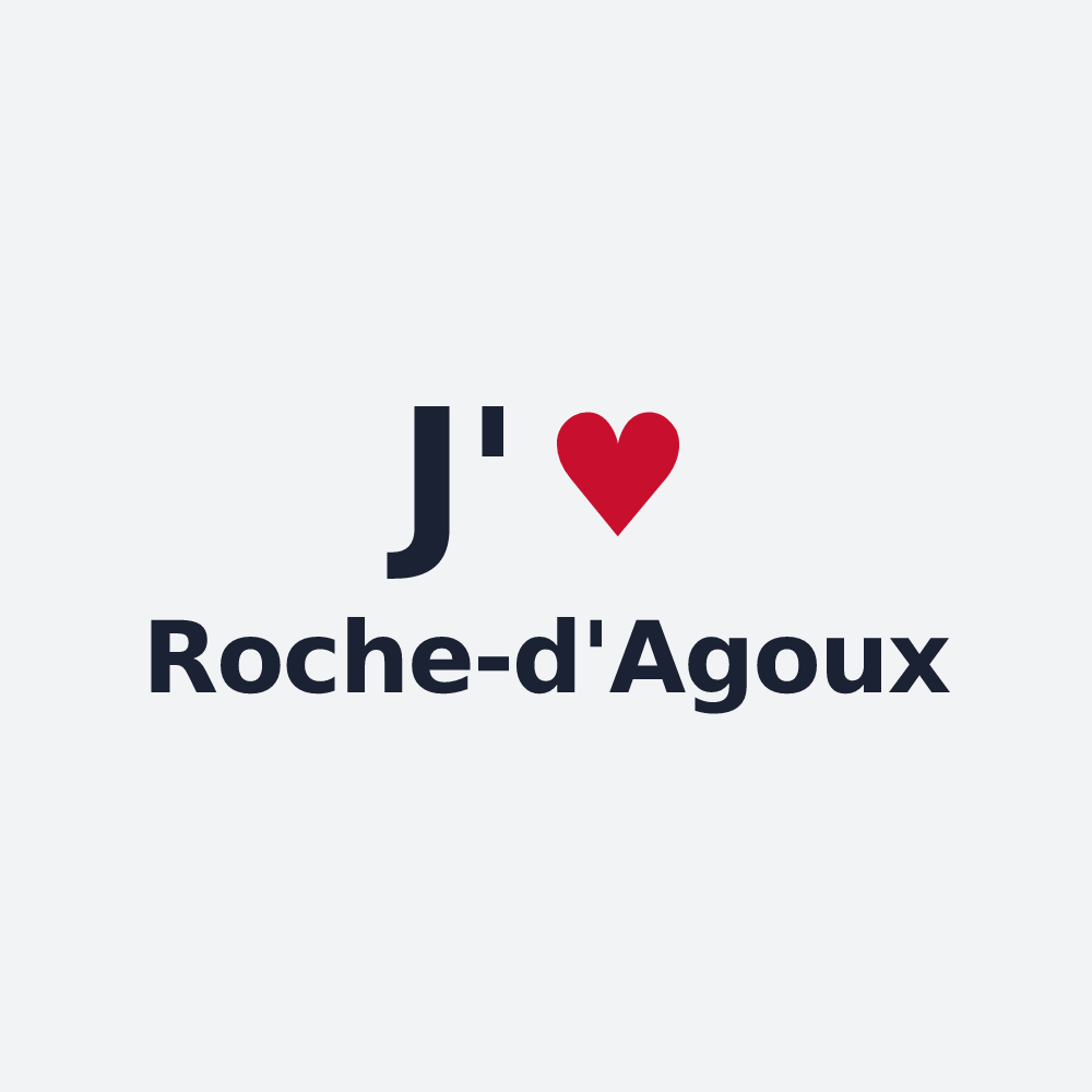 Poster personnalisé Roche-d'Agoux — design J'aime Roche-d'Agoux