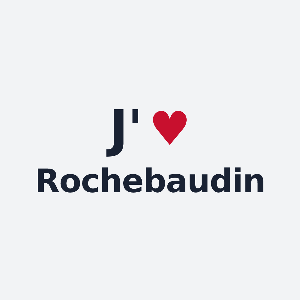 Poster personnalisé Rochebaudin — design « J'aime Rochebaudin » imprimé sur le poster