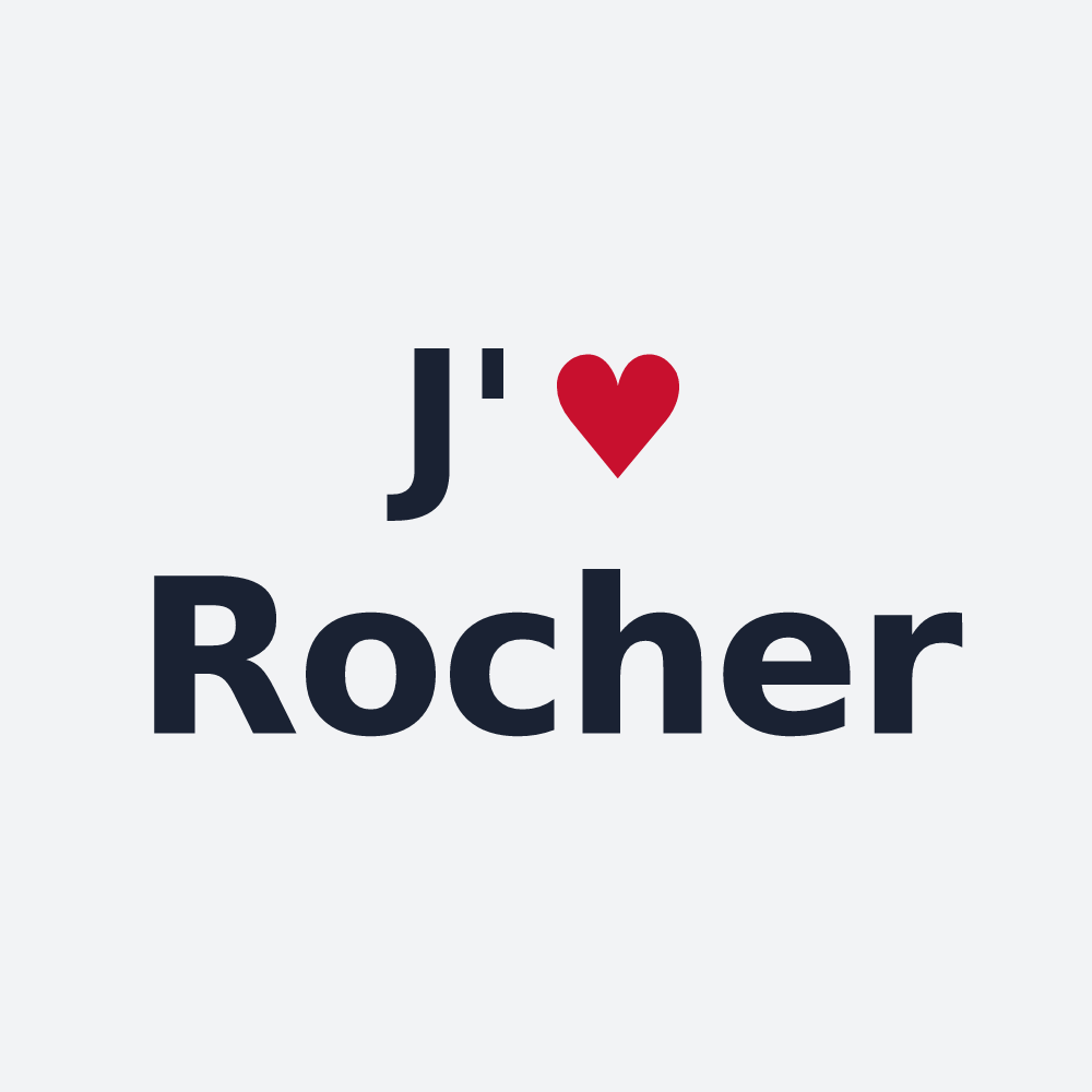 Poster personnalisé Rocher — design J'aime Rocher
