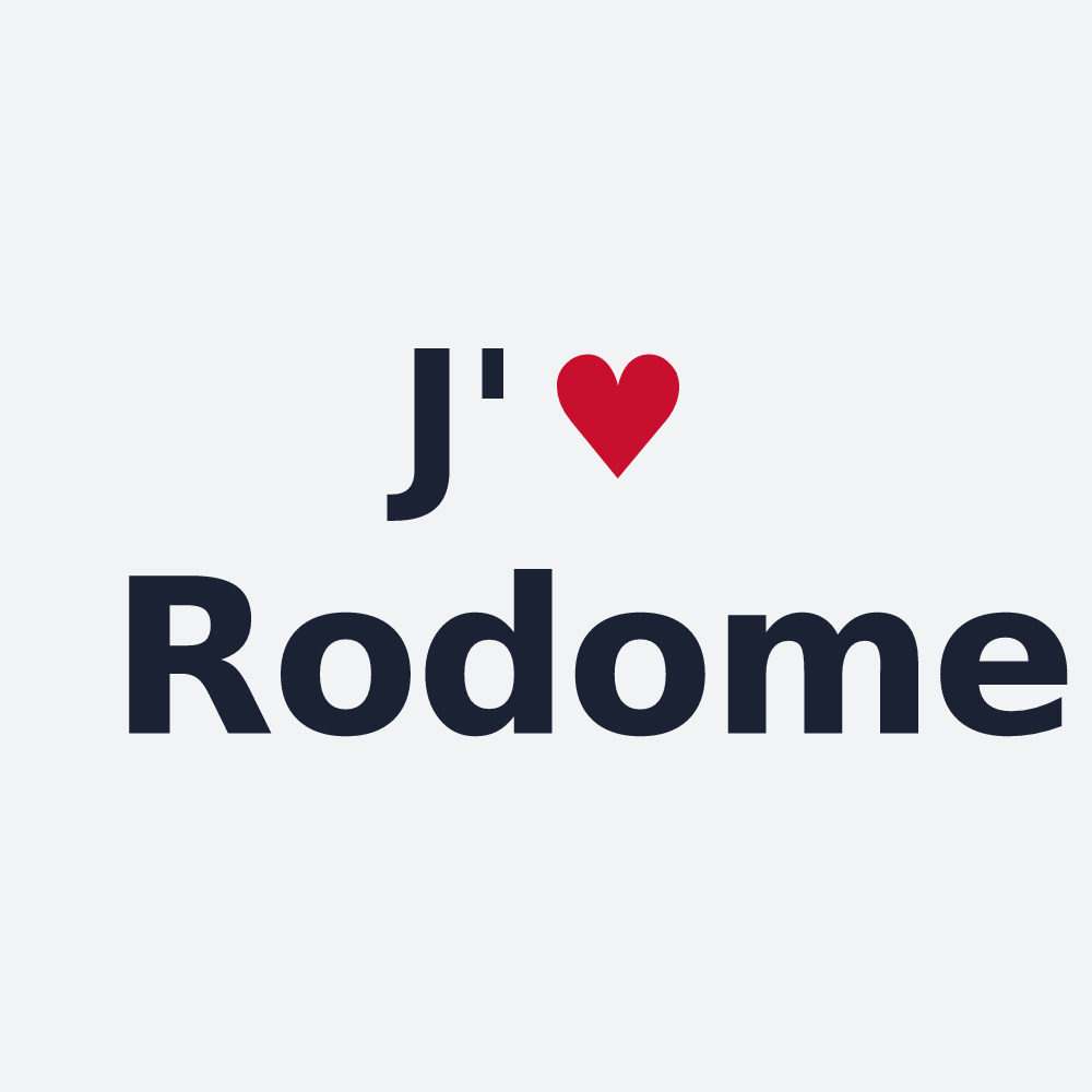 Poster personnalisé Rodome — design « J'aime Rodome » imprimé sur le poster
