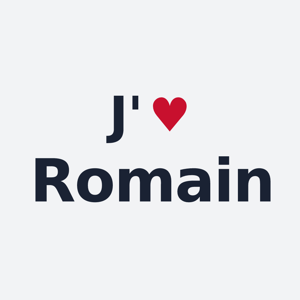 Poster personnalisé Romain — design J'aime Romain